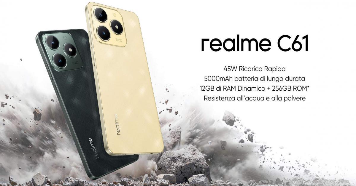 realme lancia C61: resistente alle cadute e impermeabile 