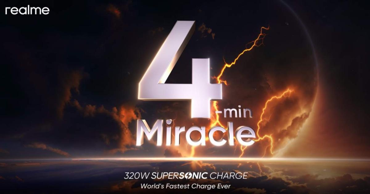 realme SuperSonic Charge da 320W ricarica completa in 4 minuti