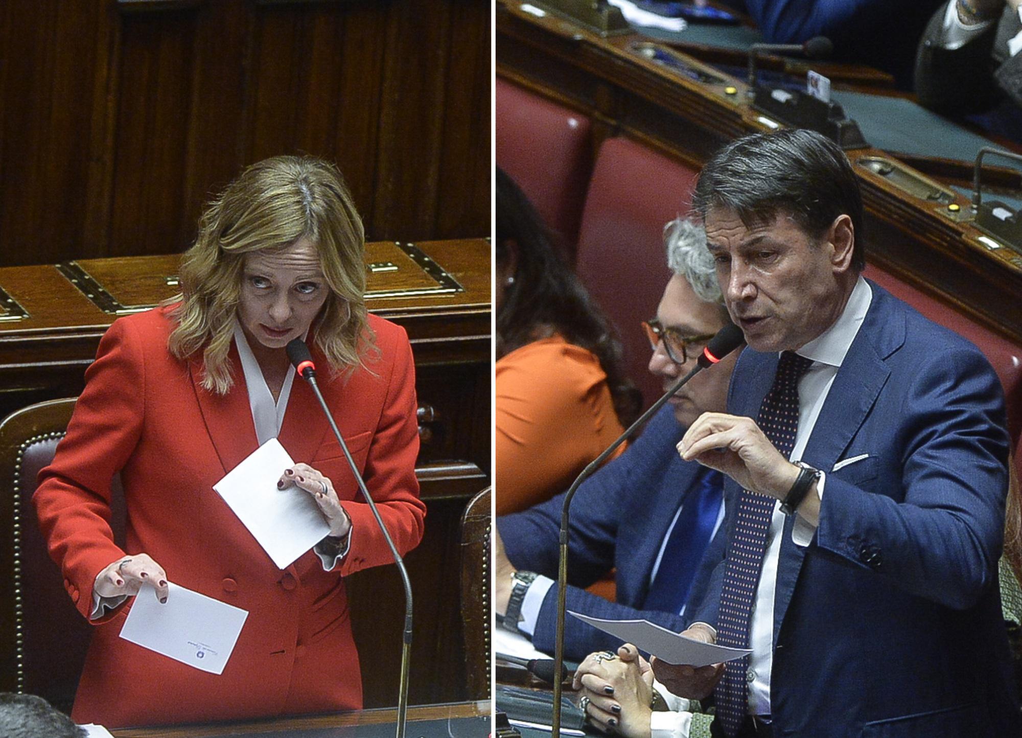 Scontro in Senato tra Meloni e M5S sulla transizione ecologica e la gestione del governo