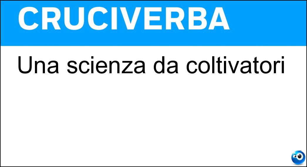 scienza coltivatori