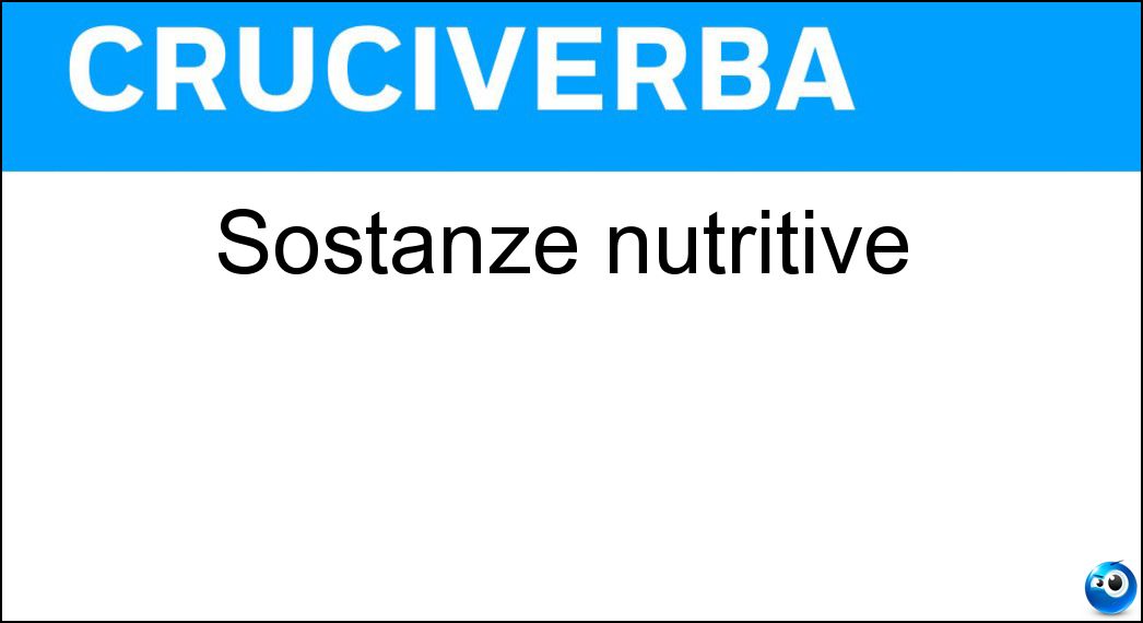 sostanze nutritive