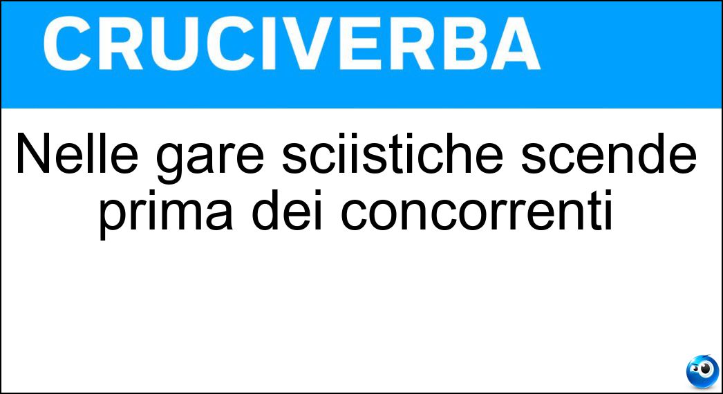 Nelle gare sciistiche scende prima dei concorrenti