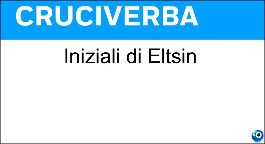 iniziali eltsin