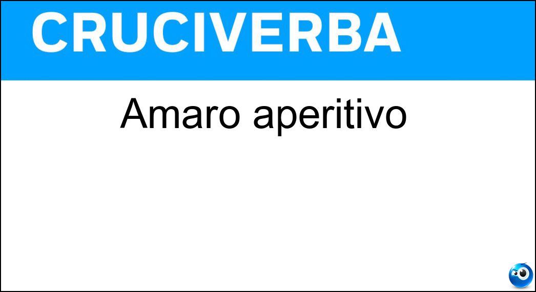 amaro aperitivo