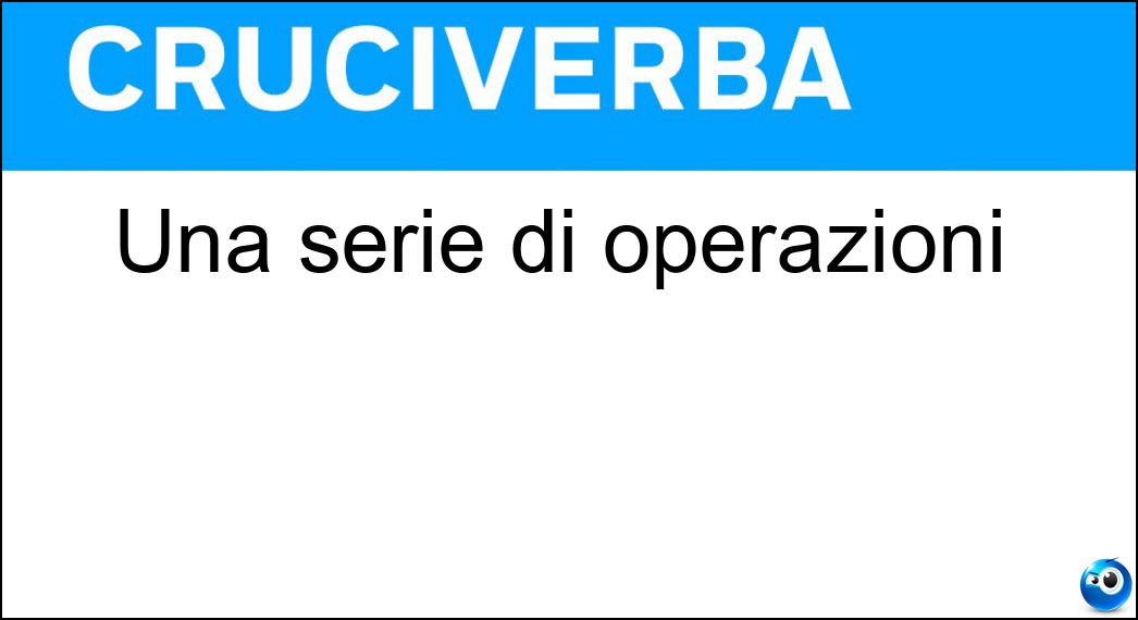 serie operazioni