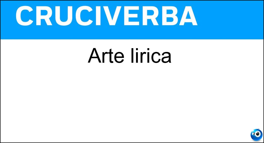 arte lirica