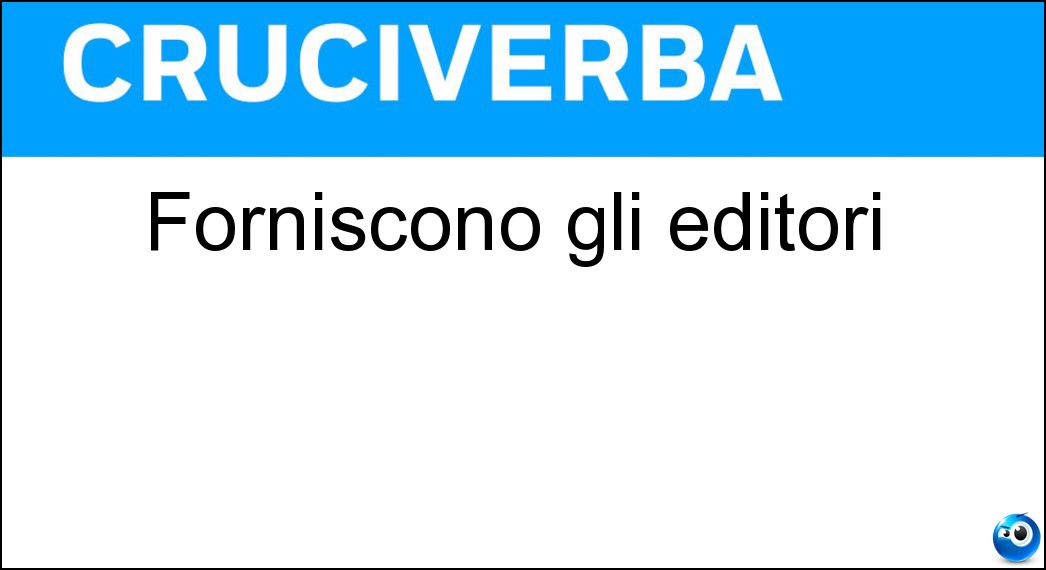 forniscono editori