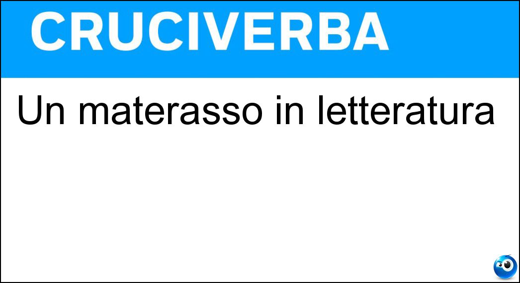 materasso letteratura