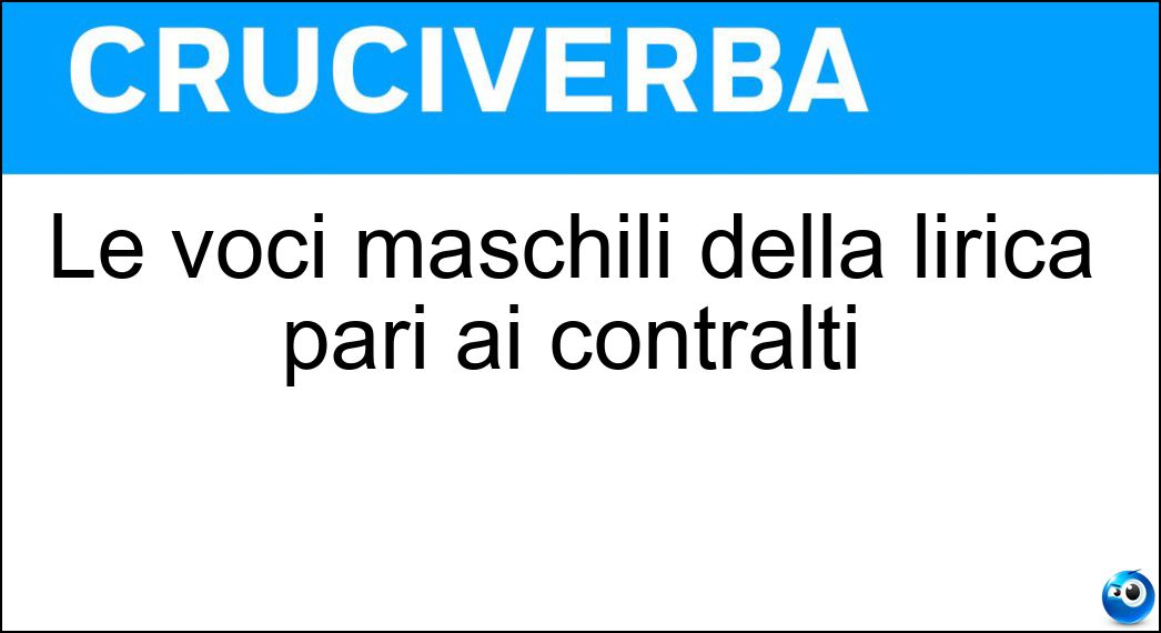 voci maschili