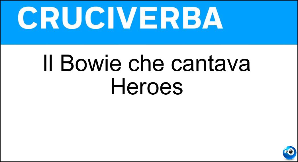 bowie cantava