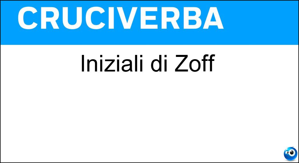 iniziali zoff