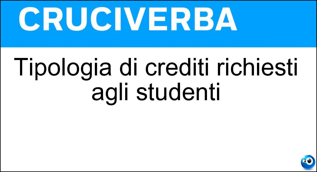 tipologia crediti