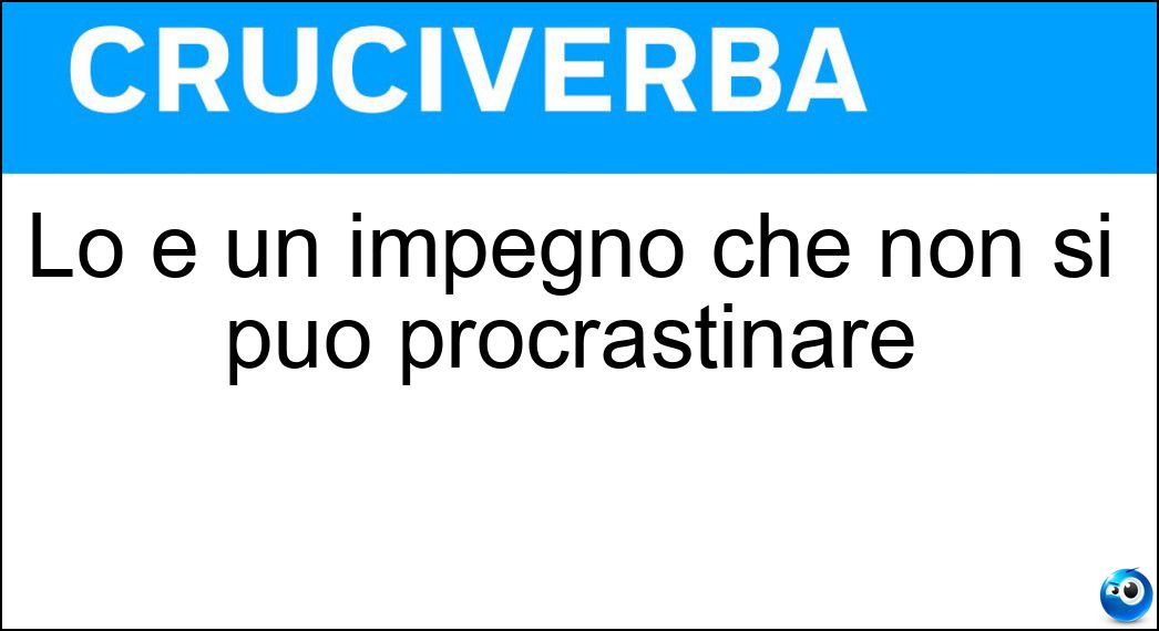 impegno procrastinare