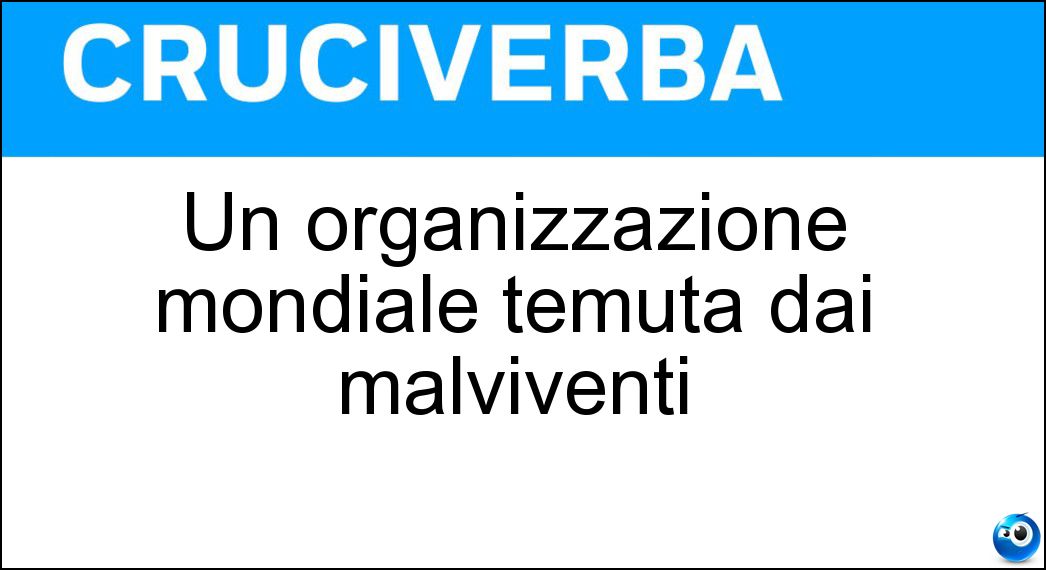 organizzazione mondiale