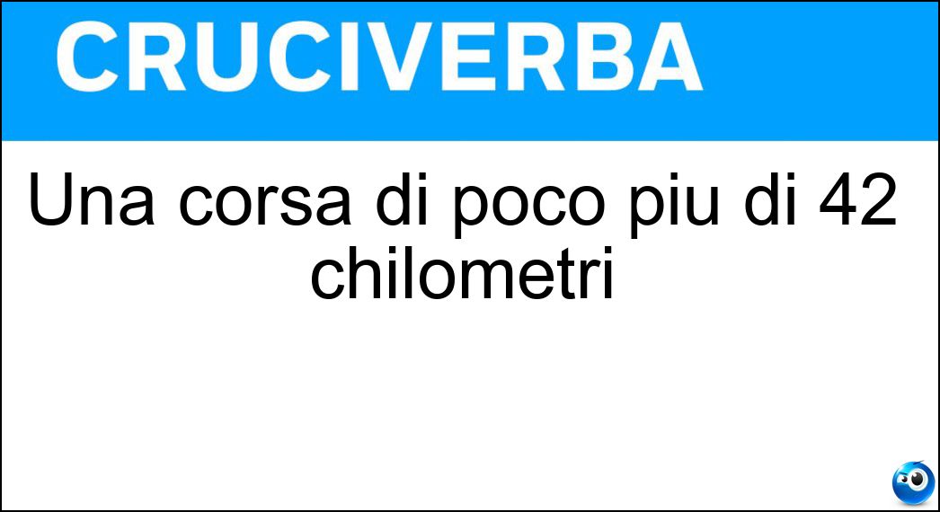 Una corsa di poco più di 42 chilometri