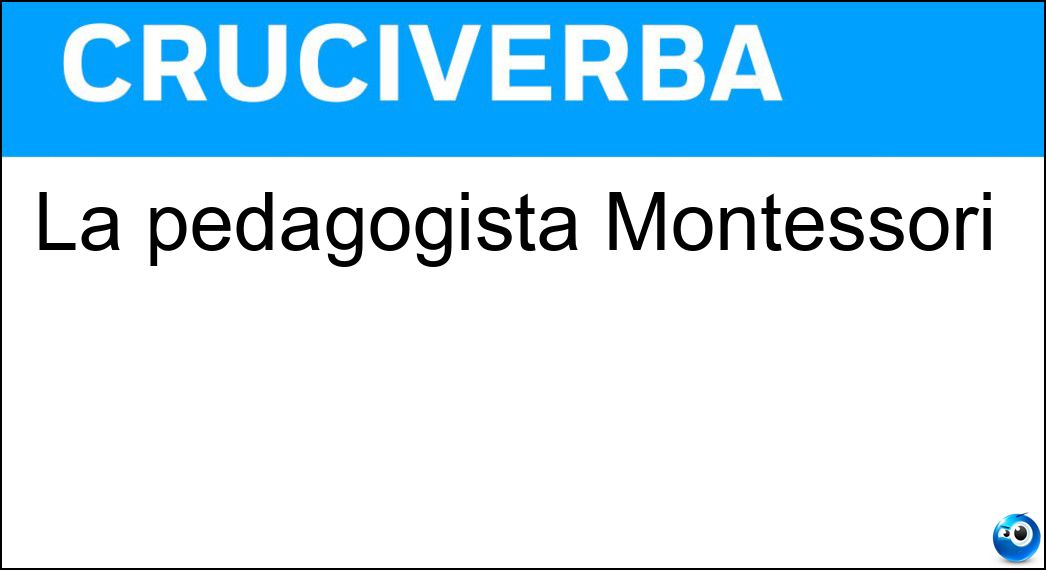 pedagogista montessori