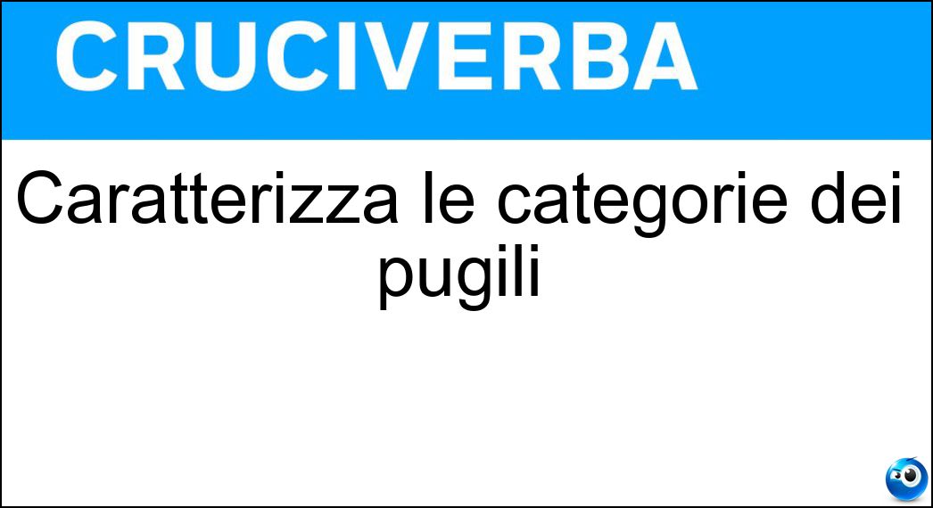 caratterizza categorie