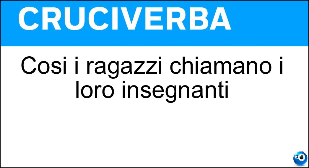 così ragazzi