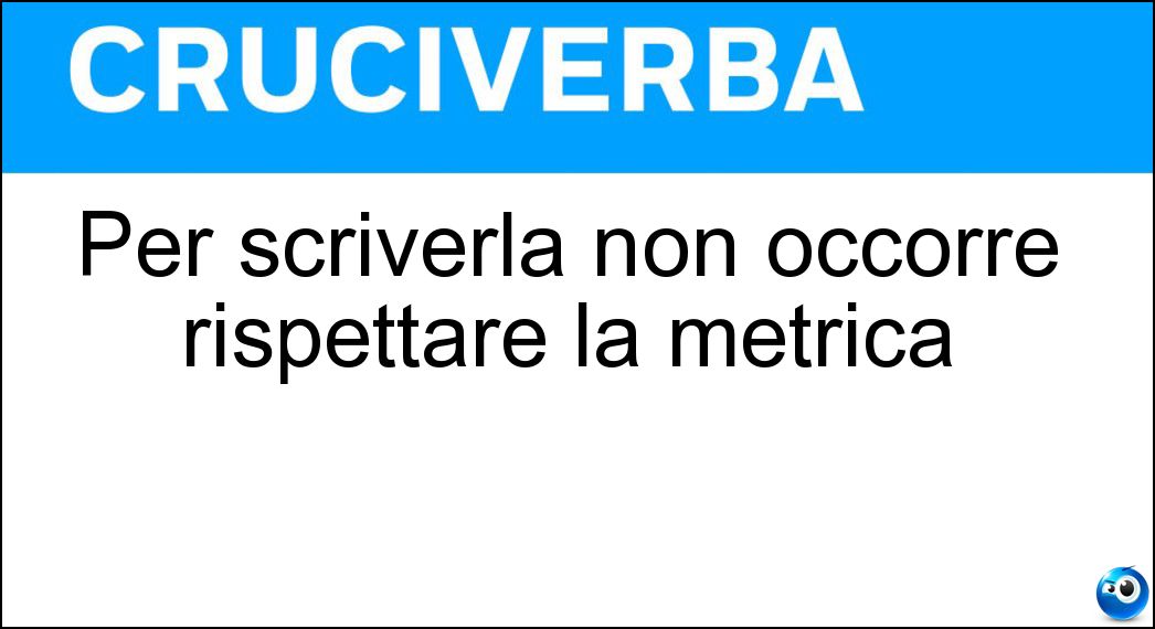 scriverla occorre