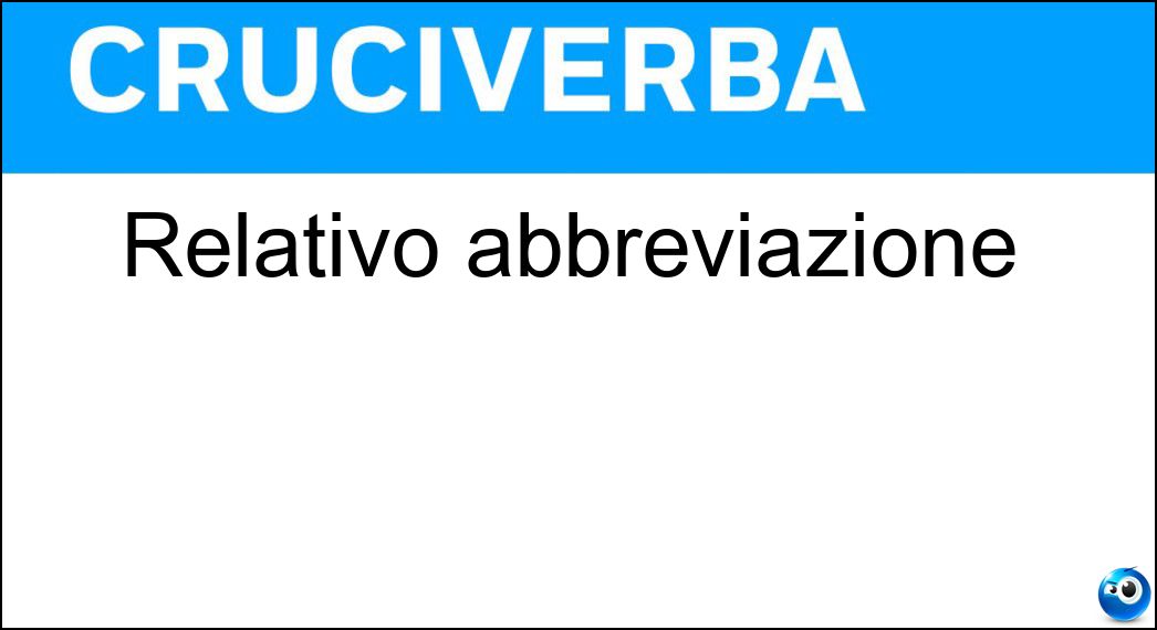 relativo abbreviazione