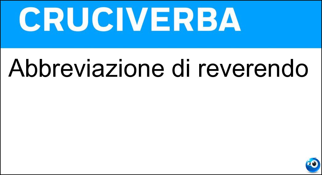 abbreviazione reverendo