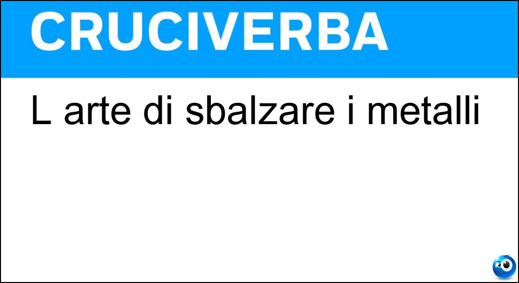 L arte di sbalzare i metalli