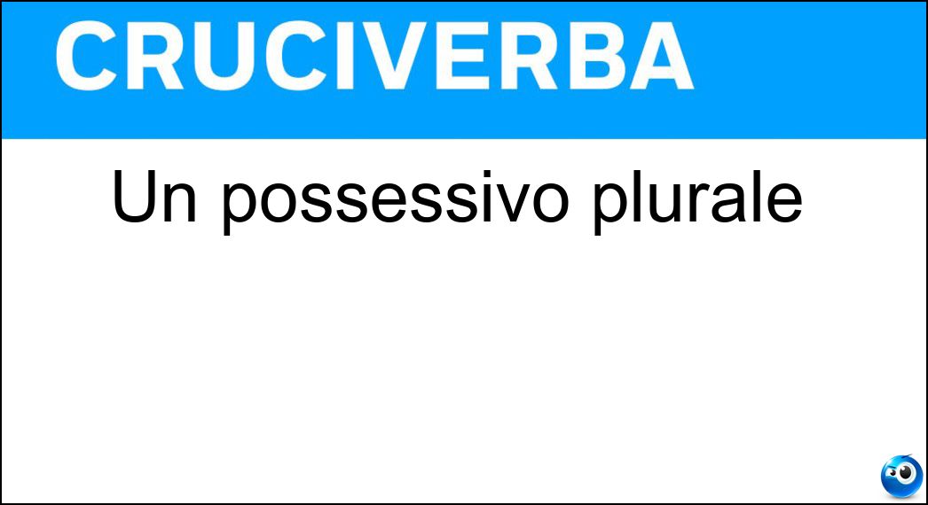 possessivo plurale