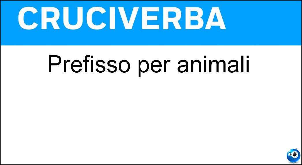 prefisso animali